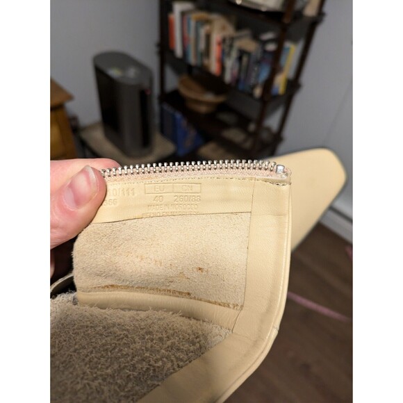 Zara Boot Womens Size 40/9.5 US Cream Square Toe Heel Western - Picture 4 of 7